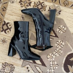 Black Patent Leather Nasty Gal Boots